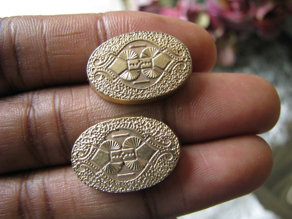 Antique Collar Pins, Victorian Collar Pins, Gold F