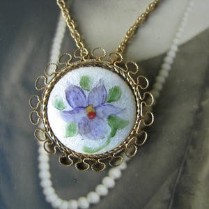 Vintage 12kt goud gevulde Franse Gilloche Lacy Filigree hanger en ketting Gilloche ketting gesigneerd JAJ bruiloft ketting bruids ketting