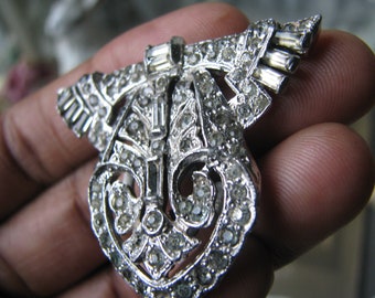 Pinza para vestido de pasta Art Deco, joyería nupcial vintage