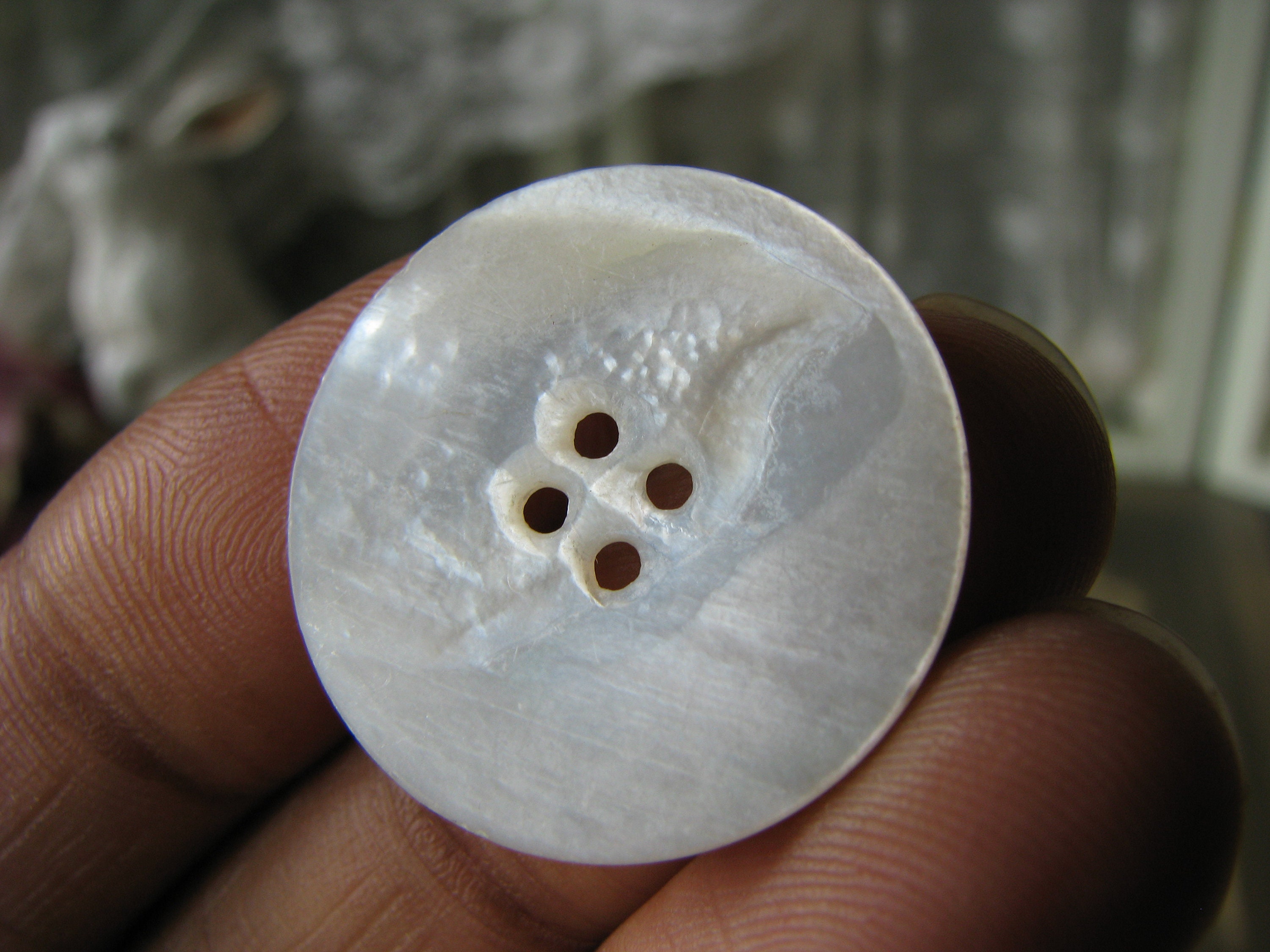 Antique Carved Mother of Pearl Button, Victorian White Shell - Etsy