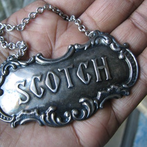 Vintage Scotch Decantor Tag, Vintage Decantor Tag, Gorham Decantor Tag, Vintage Decantor Label, Scotch Decantor Label, Schnapsflaschenetikett