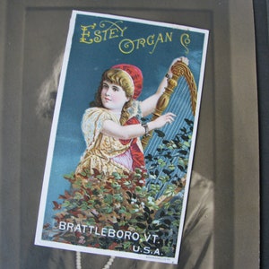 Antike Handelskarte, Antike Werbung Handelskarte, Estey Organ Co., Antikes Organ Werbung Handelskarte