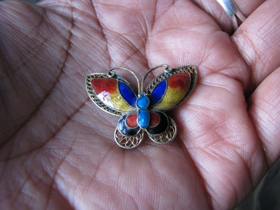 アンティーク ブローチ バタフライ 蝶々 K18 蝶々 ブローチ ねじ式