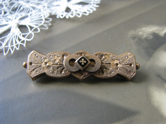 Antique Victorian Brooch, Victorian Gold Filled B… - image 1