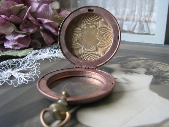 Vintage Pocket Watch Locket, Large Round Locket, … - image 1