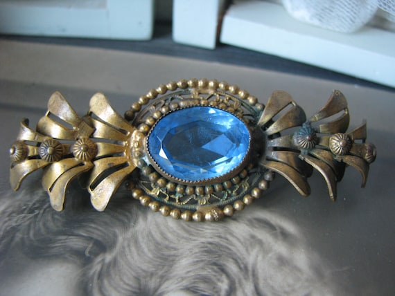 Large Antique Brooch, Antique Paste Brooch, Victor