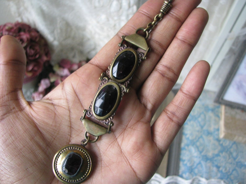 Antique Pocket Watch Fob & Chain, Victorian Watch Chain, Jeweled Watch Chain, Victorian Pocket Watch Chain, Ladies Pocket Watch Chain Fob image 8