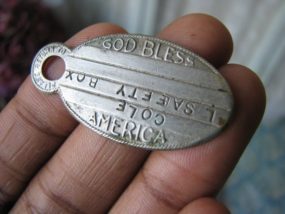 Antique Nickel Registry Tag, Key Fob