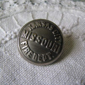 Antique Fire Department Button, Kansas City Fire Department, Charles A. Brophy Uniform Button, Fire Department Button, Collectible Button