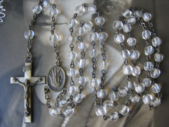 Antique Rosary, Antique Confirmation Rosary, Anti… - image 1