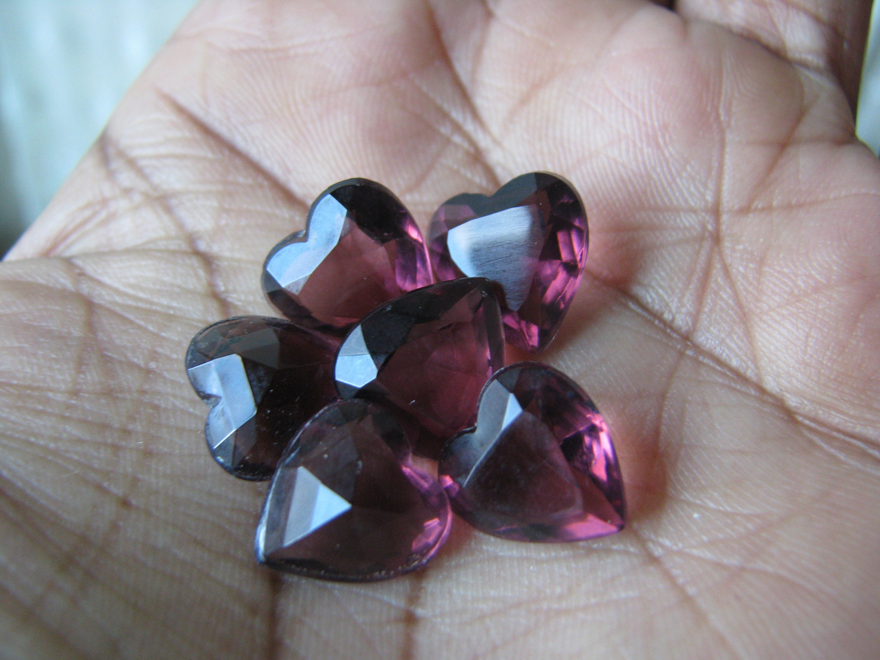 1 Vintage Purple Glass Heart Jewel Vintage Purple Heart Etsy UK