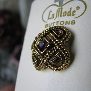 Botões vintage La Mode, botões franceses vintage, botões vintage no cartão, botões de strass vintage, botões dos anos 40, itens de costura vintage