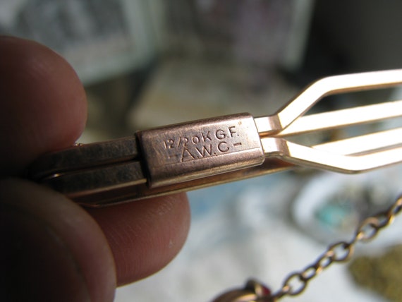 Victorian Gold Filled Tie Clip, Red Paste Infinity Knot, A.W.C. - Etsy