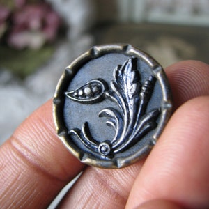 Antique Picture Button, Antique Silver Plated Button, Button Collection, Antique Sewing Notions, Victorian Button