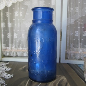 Antique Cobalt Bottle, BROMO SELTZER Bottle, Cobalt Blue Bottle, Cobalt Medicine Bottle, Small Medicine Bottle, Collectible Medicine Bottle