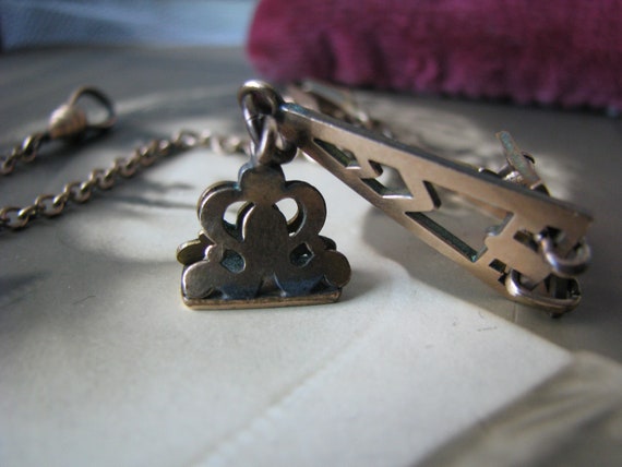 Antique Rose Gold Filled Pocket Watch Fob & Chain… - image 3