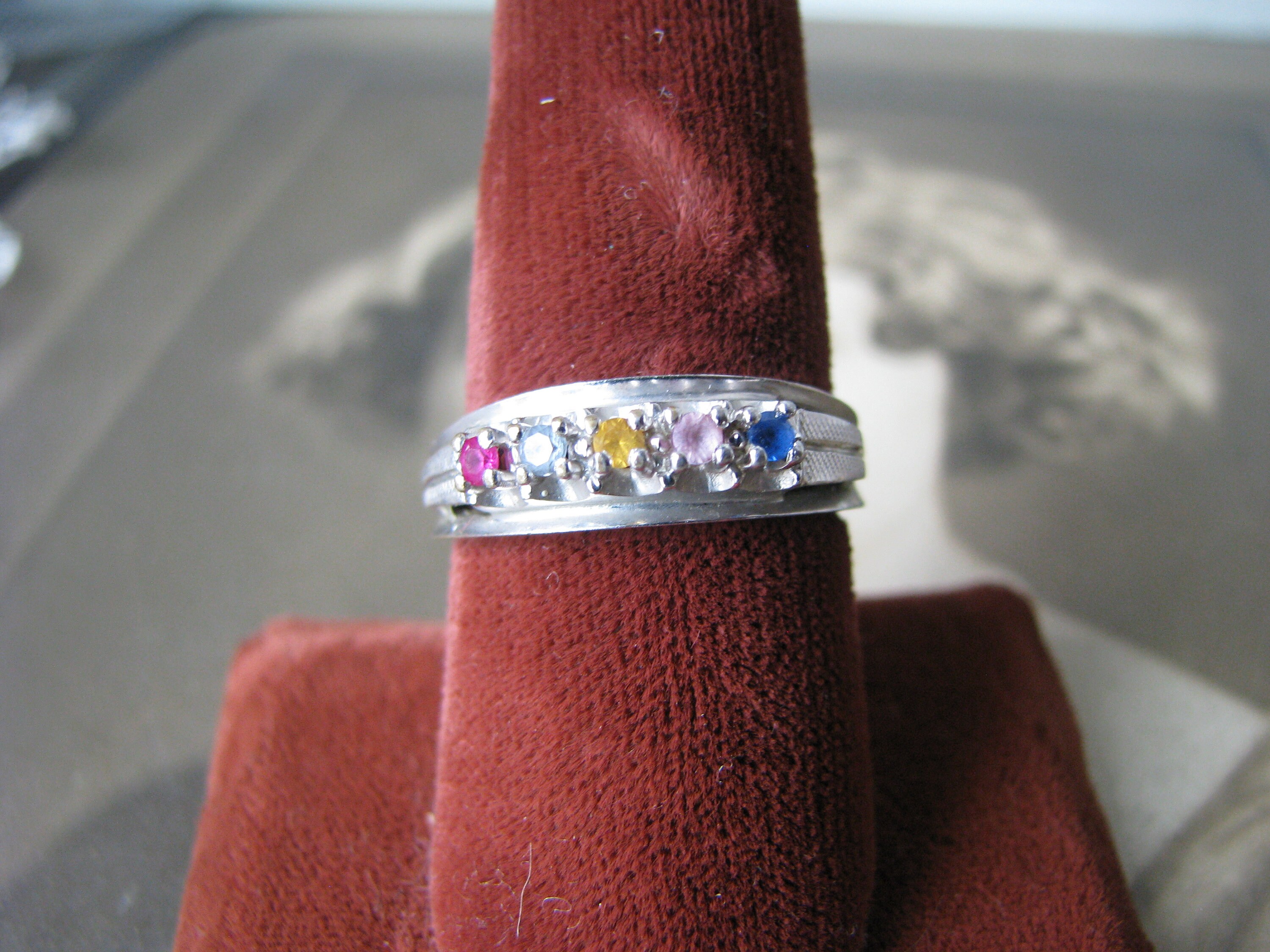 Vintage Brass Sample Ring, Synthetic Birthstones, Size 7 - Etsy