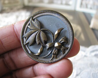 Antique Picture Button, Antique Button, Picture Button, Victorian Picture Button, Antique Brass Button