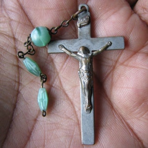 Antique French Crucifix, Antique Brass Crucifix, Edwardian Crucifix, Bridal Crucifix, Religious Relics, Catholic Jewelry
