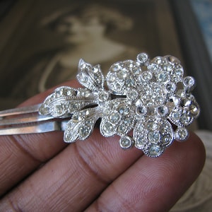 Art Deco Paste Hair Barrette, Art Deco Hair Barrette, Rhinestone Hair Barrette, Flower Hair Barrette, Vintage Hair Barrette, Hair Jewelry.