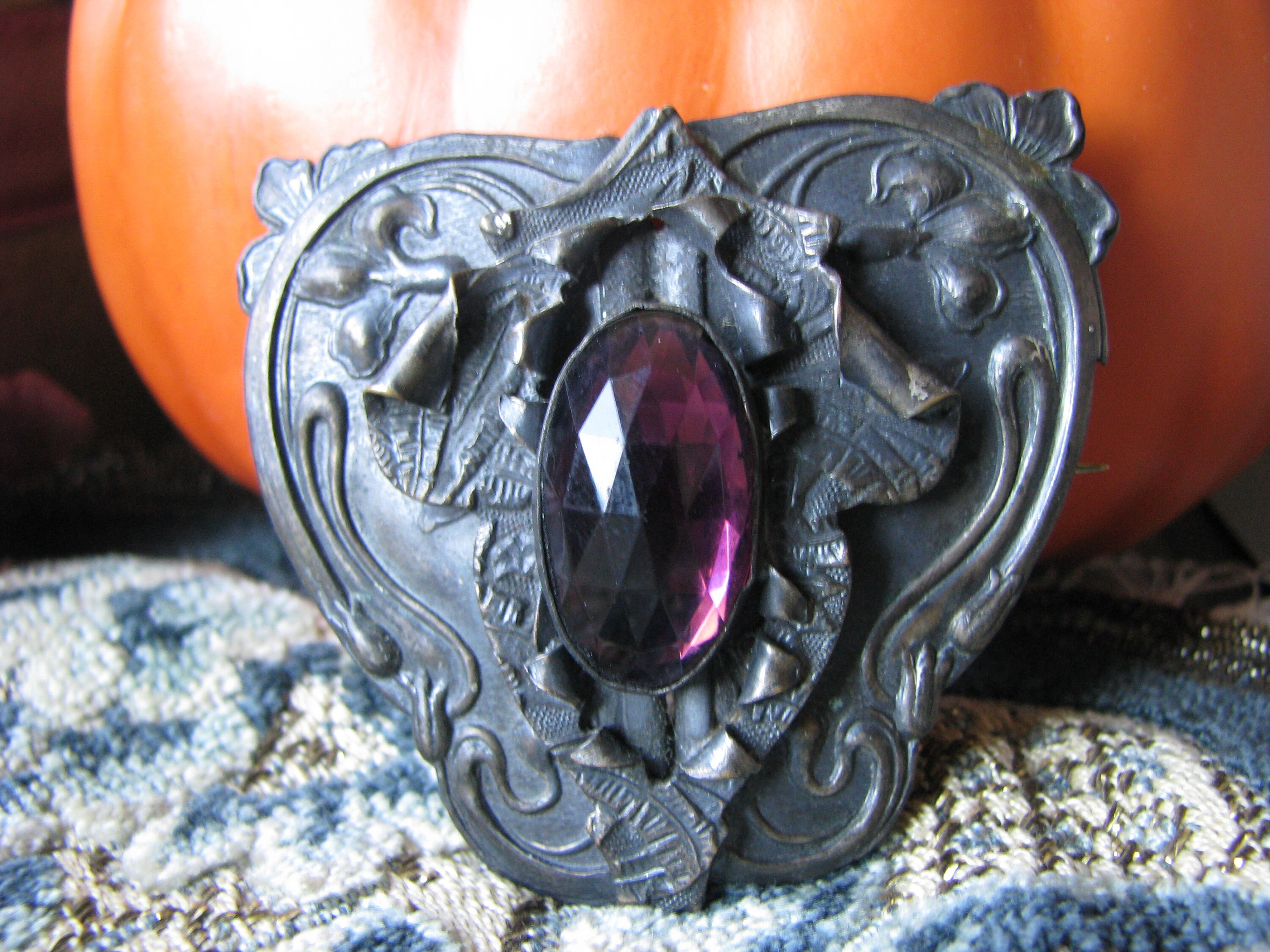 Purple Paste Brooch - Etsy