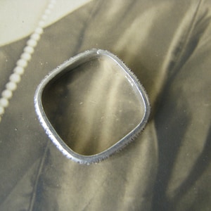Vintage Sterling Silver Squared Textured Band Ring Size 7