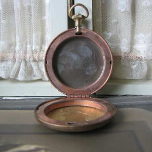 Vintage Pocket Watch Locket, Large Round Locket, Victorian Steampunk Locket, Vintage Brass Locket, Engraving Locket, Shield Locket, Cosplay image 7