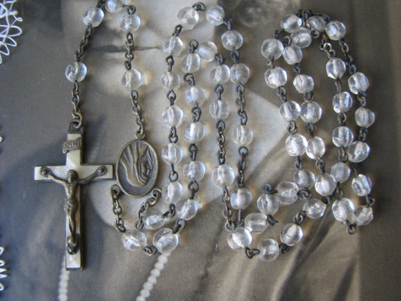 Antique Rosary, Antique Confirmation Rosary, Anti… - image 3