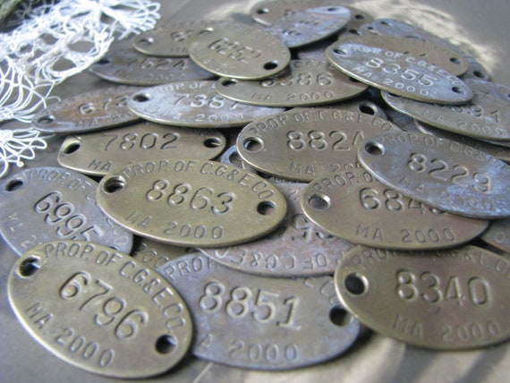 Antique Brass Tag, Stamped Brass Tag, Cincinnati … - image 9