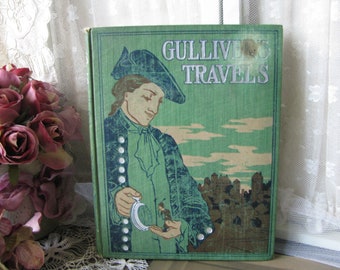 Libro antico per bambini, Gulliver&#39;s Travels, Johnathan Swift D.D., Libri per bambini vintage, Autore Johnathan Swift
