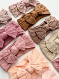 Baby Girl Headband & Bows, Soft Baby Bows, Hairband Hairbow, Baby Shower Gift, Soft Baby Headband, Baby Girl Bow Set, Ribbed Knit Bows