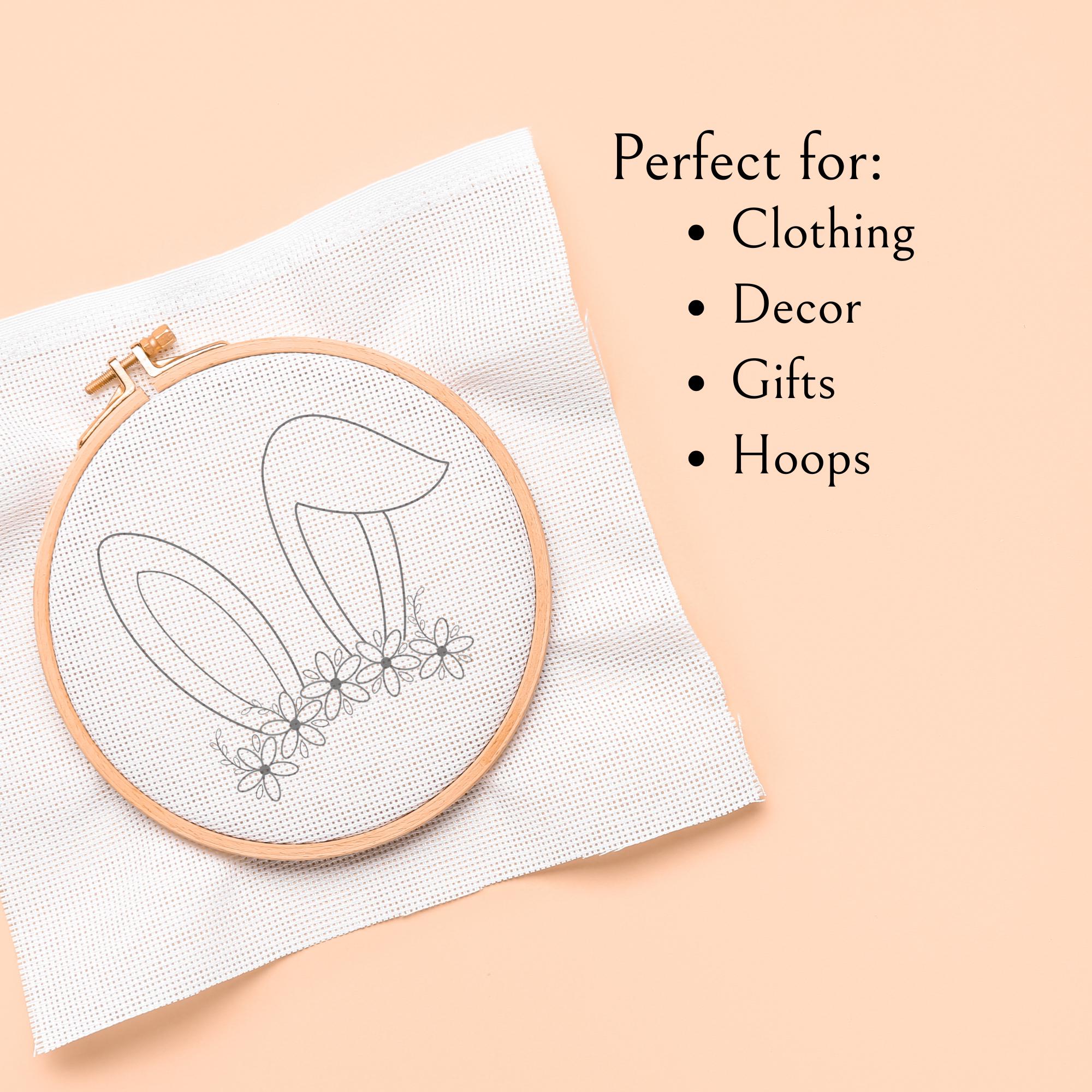 Bunny Ears Hand Embroidery PDF Template, Easter Embroidery Pattern ...