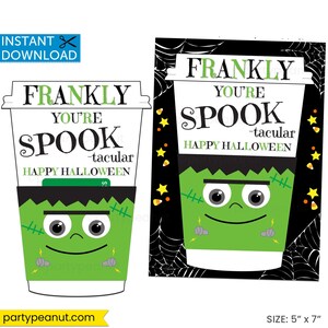 Porte-cartes d'Halloween à imprimer, Porte-cartes café, Carte-cadeau Halloween pour professeur, Cadeau café effrayant, Collègue d'Halloween