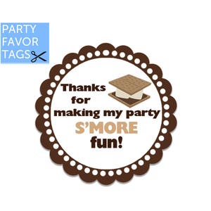 Smore Thank You Tags, Smore Fun, Smore Birthday Party, Smore Party Favor Tag, Smore Favor Tag, Smore Gift Tags, Smore Appreciation Printable