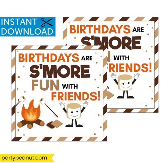 Smore Birthday Party Smores Camping Party Tags Smores Friend Gift smore-birthday-party-smores-camping-party-tags-smores-friend-gift