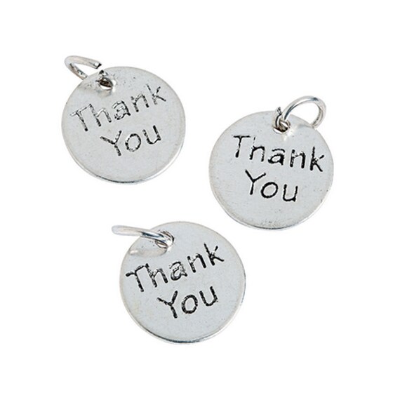 Thank You Charms, Silver Charms, Wedding Favor Charms, Charms Bulk, Thank You Charm, Favor Charms, Gift Bag Charms - SHIPS FROM CALIFORNIA Il_570xn