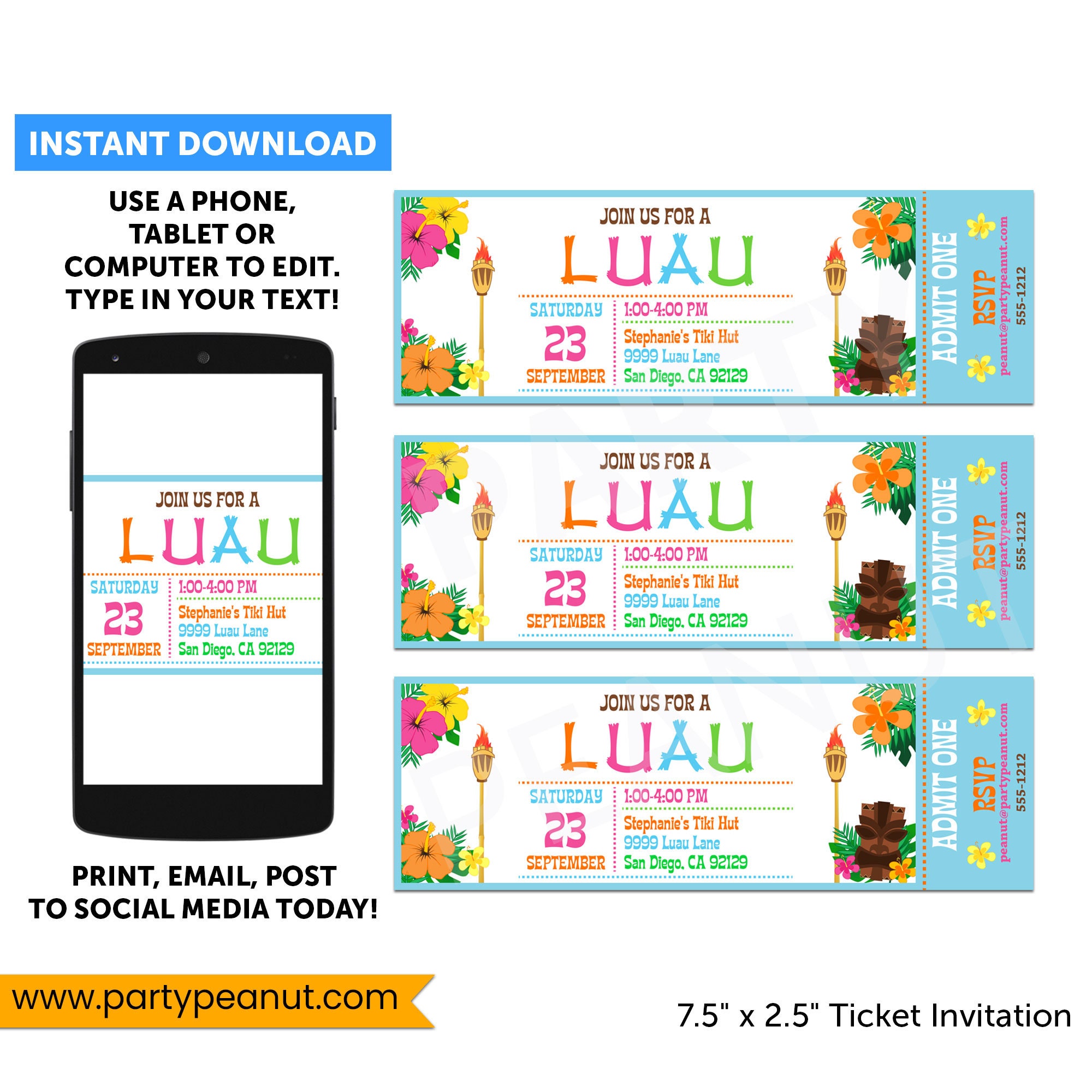 10+ Hawaiian Hula Lilo & Stitch Birthday Invitation Templates  Download  Hundreds FREE PRINTABLE Birthday Invitation Templates
