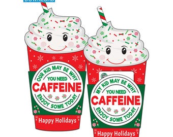 Teacher Coffee Gift Card Holder Christmas Caffeine Thank You Teacher Appreciation Xmas Treat Printable
