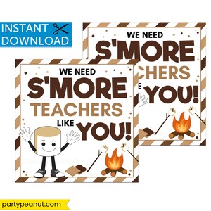 Lehrer Wertschätzung Geschenkanhänger, Lehrer Geschenkanhänger, Lehrer Dankeschön Tag, Smore Lehrer, Smore Tags, Smores Geschenkanhänger, Smore Dankeschön Printable
