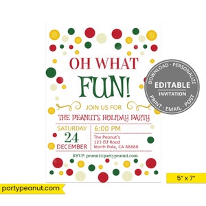 Christmas Invitation, Christmas Party Invite, Christmas Party Printable, Holiday Party Invitation, Xmas Invitation Download, Editable