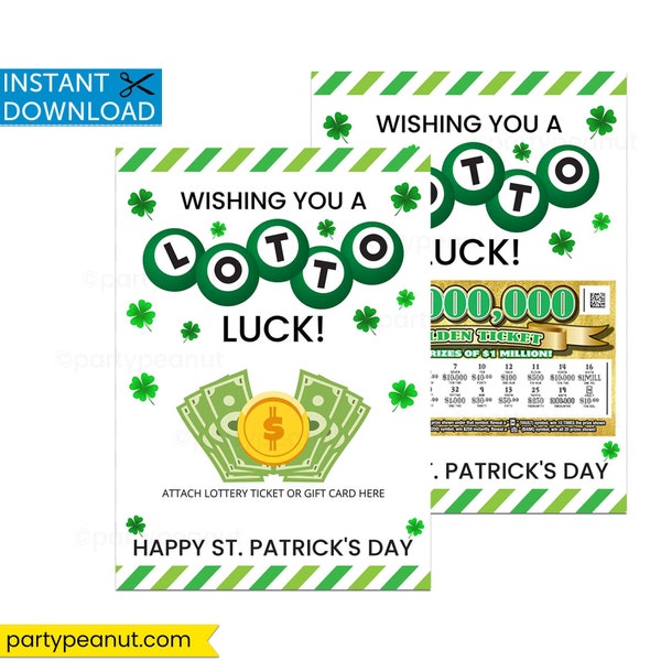 Lottery Ticket Holder, St. Patrick's Day, Teacher Gift, Coworker Appreciation, Friend Client Staff, Lotto Luck, Scratch Off Ticket