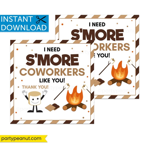 Coworker Appreciation Gift Tag, Coworker Thank You, Smore Coworkers, Coworker Gift Tag, Smores Gift Tags, Smore Thank You Tags Printable Il_570xn