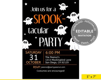 Halloween Invitation Kids Halloween Party Editable Halloween Party Invitation Printable Halloween