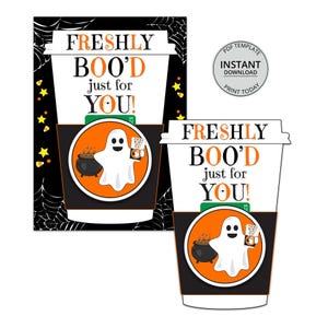 Freshly Boo'd Coffee,  Halloween Gift Card Holder, Halloween Teacher Gift Card, Coffee Gift Card Holder, Halloween Coworker, Printable