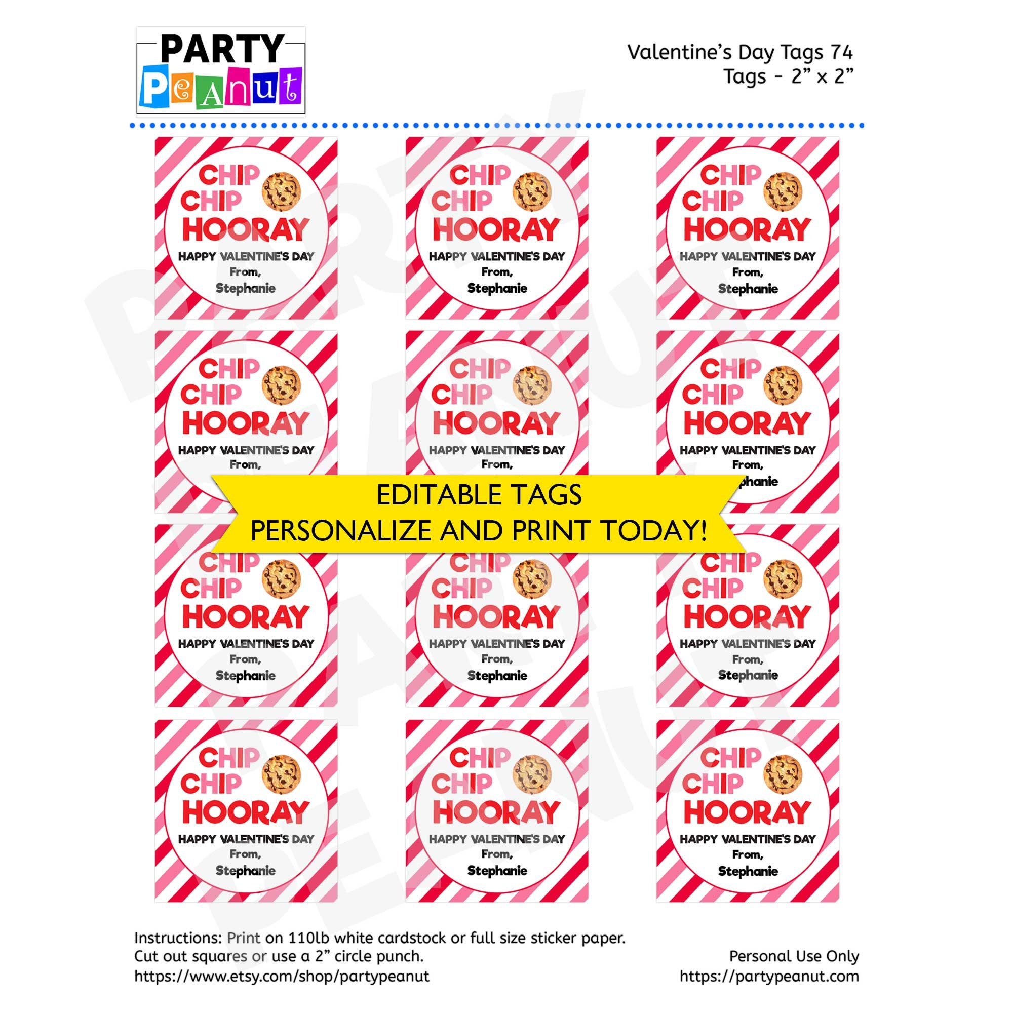 Chip Chip Hooray Happy Valentines Day Free Printable