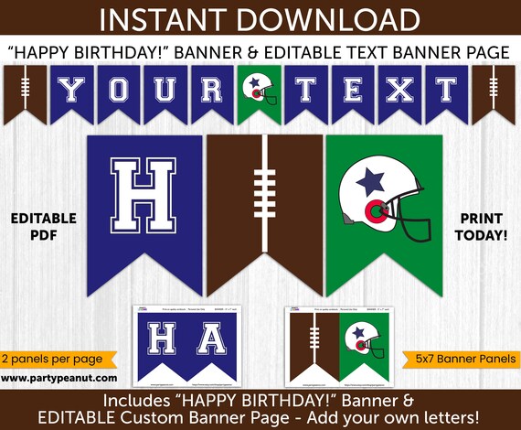 Editable Football Banner Football Signs Concessions Sign Printable ...