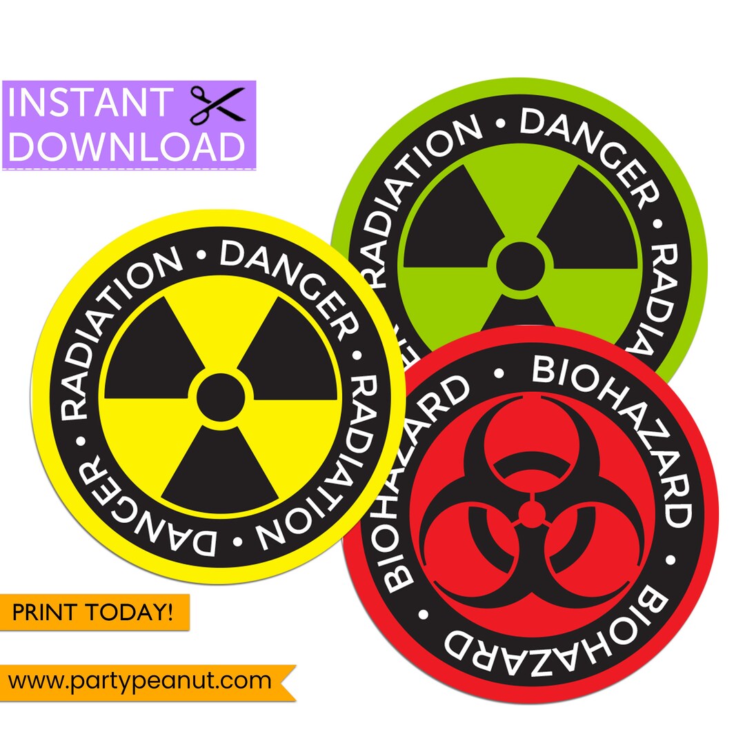 Radioactive Tags Quarantine Tags Treat Bag Tags Gift Tag Favor Tag