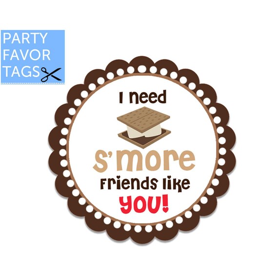 Smore Friends Friend Appreciation Friend Thank You Smores Gift Tags