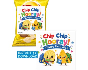 Back to School Printable Potato Chip Bag Tags First Day of School Classroom Treat Tag