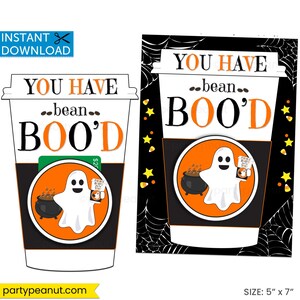 Vous avez été hué, porte-cartes cadeau café, porte-cartes cadeau Halloween, collègue d'Halloween, carte-cadeau Halloween pour professeur, café, imprimable